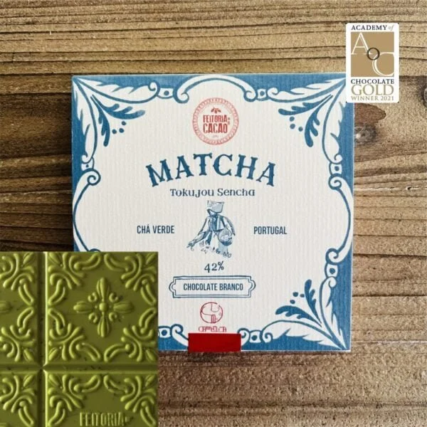 Білий шоколад 42% з Матча - Branco Matcha e Tokujo Sencha