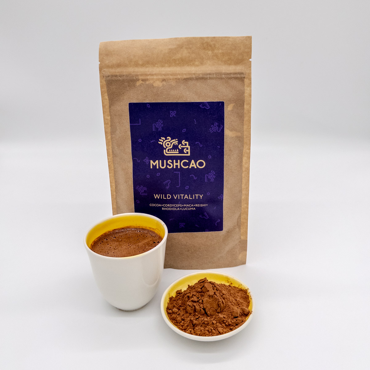 Wild Vitality - Mushcao в порошку з кордицепсом, родіолою, макою, рейші та лукумою 1 Wild Vitality - Mushcao в порошку з кордицепсом, родіолою, макою, рейші та лукумою